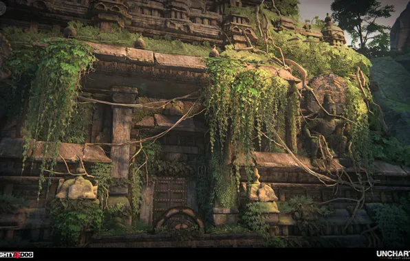 Picture temple, entrance, Uncharted The Lost Legacy, Intro to Western Ghats