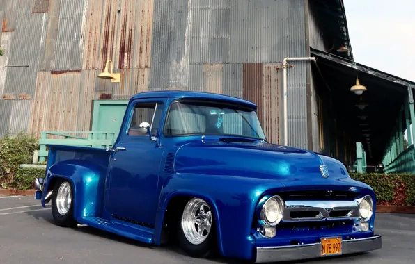 Picture Ford, Blue, Pickup, 1956, F-100
