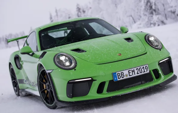 Picture winter, 911, Porsche, supercar, 2018, GT3 RS