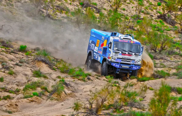 Picture The sky, Sand, Nature, Sport, Speed, Turn, Truck, Race, Master, Beauty, Russia, Beast, 307, Kamaz, …
