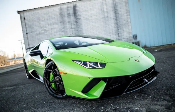 Picture Lamborghini, Green, VAG, Huracan, Sight