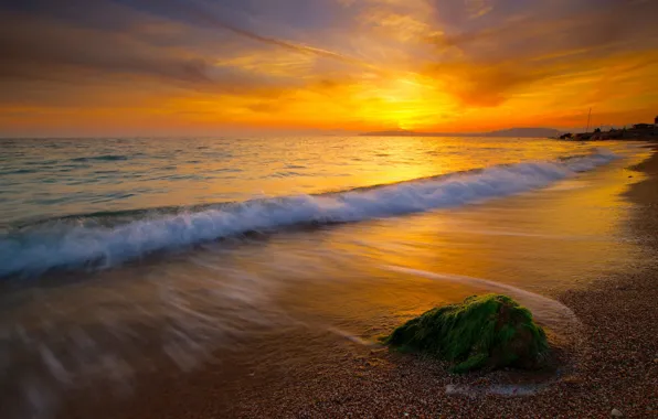 Picture sea, sunset, coast