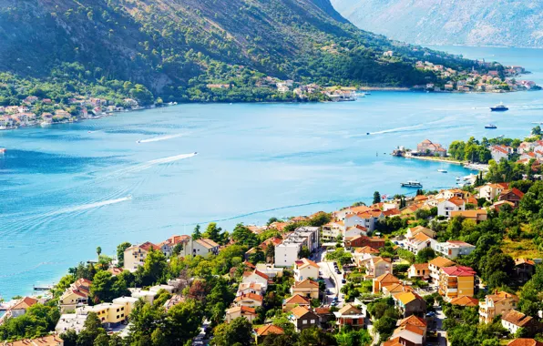 Picture Home, The city, Bay, Ships, Montenegro, Kotor, The Boka Kotorska