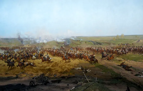 Picture art, artist, painting, Battle Of Borodino, The battle of Borodino, canvas oil, the battle scenes, …