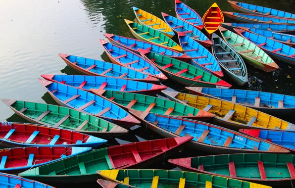 Picture river, color, boats