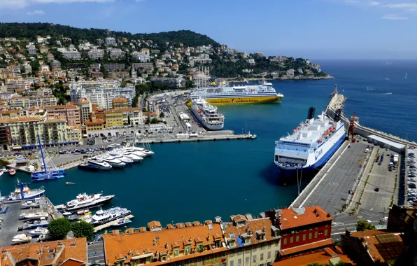 Picture sea, France, ship, port, liner, Nice