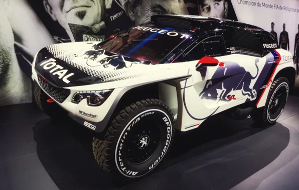 Picture Auto, Machine, Peugeot, Red Bull, Rally, Dakar, The front, DKR, 3008, Peugeot 3008 DKR