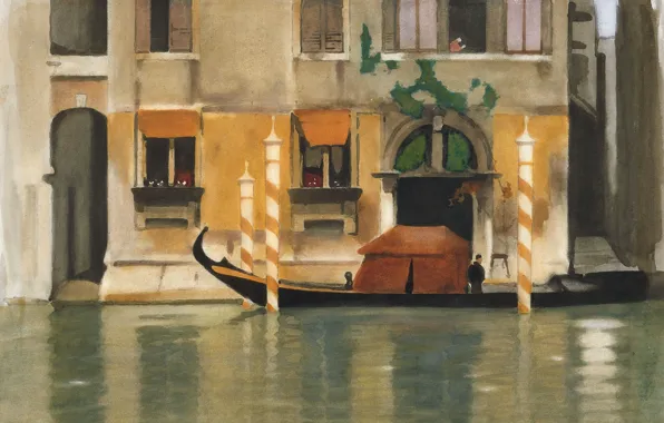 Picture the city, boat, figure, watercolor, channel, William, Witten, View Of Venice