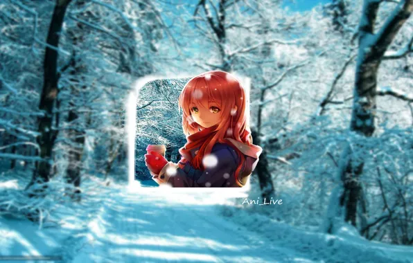 Picture girl, Winter, snow