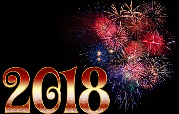 Picture background, new year, salute, new year, happy, 2018