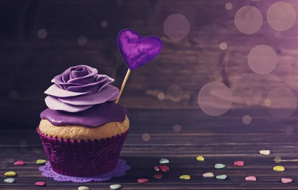 Picture background, rose, decoration, heart, cream, decor, valentine's day, cupcake, Elena Schweitzer