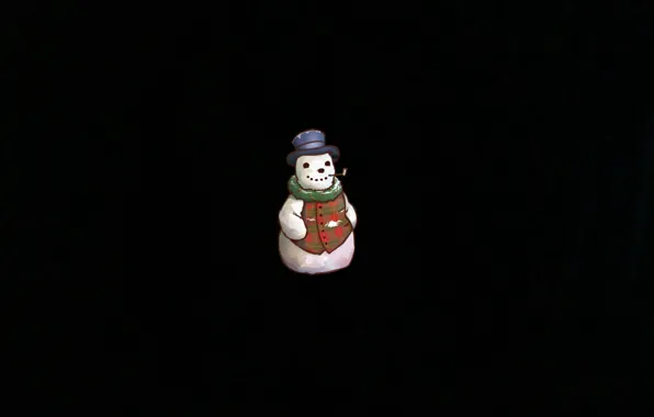 Picture new year, snowman, Black, 2017