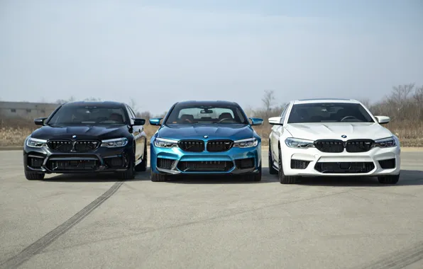 Picture BMW, Blue, Black, White, Trio, Sight, LED, F90