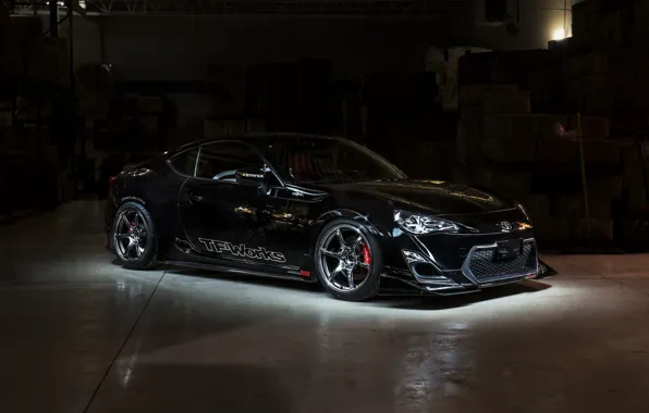 Picture Black, Machine, Lights, Toyota, Drives, Tuning, The room, Scion FR S, The Dark Background