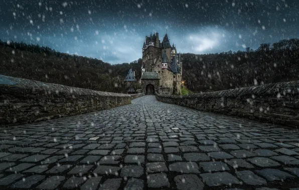 Picture winter, snow, germany, Burg Eltz