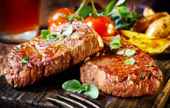 Picture meat, tomato, spices, steak