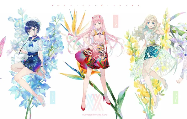 Picture Flowers, Girls, Art, Characters, Darling In The Frankxx, Cute in France