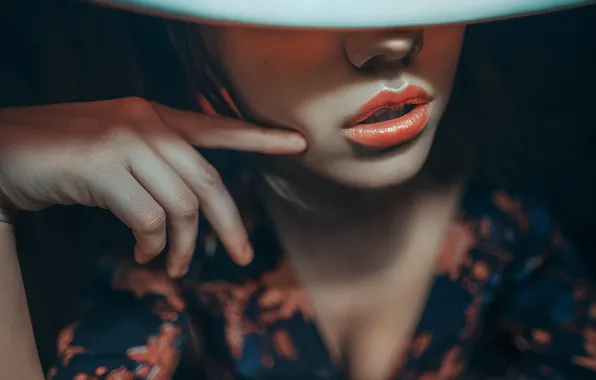Picture face, model, lipstick, lips