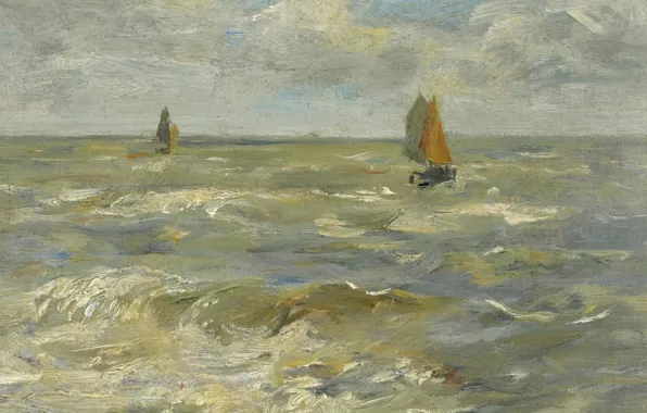 Picture picture, sail, seascape, Eugene Boudin, Eugene Boudin, Boats on the Sea