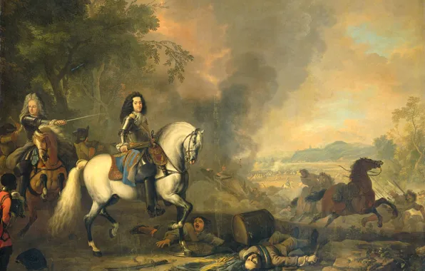 Picture picture, genre, Jan van Huchtenburg, The Prince Of Nassau-Dietz. The captain in battle
