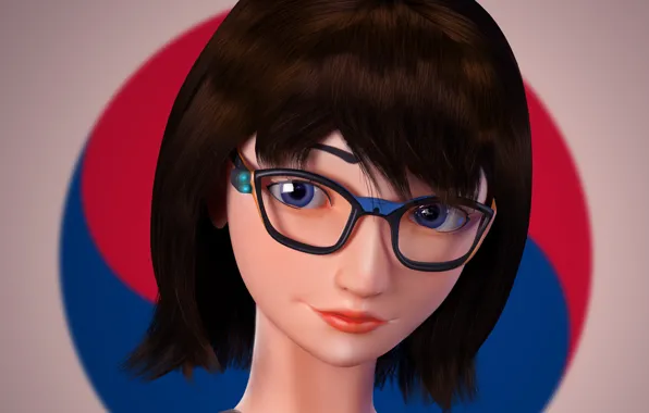 Picture girl, glasses, 3D graphics, by KimmyYummy
