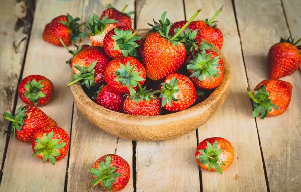 Picture strawberry, berry, bowl, ripe, delicious