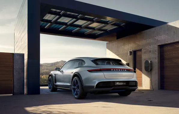Picture Concept, Porsche, rear view, 2018, Mission E, Cross Turismo