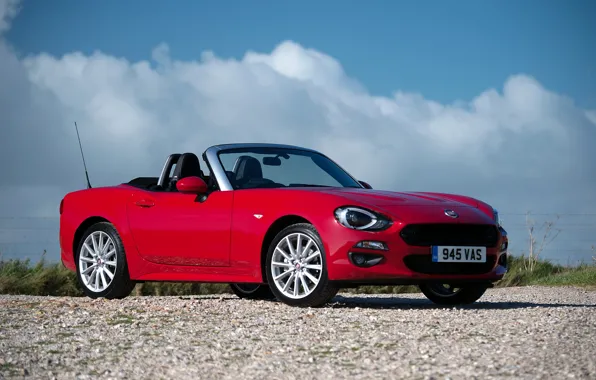 Picture red, bright, red, convertible, Fiat, Spider, Fiat, cabriolet, metallic