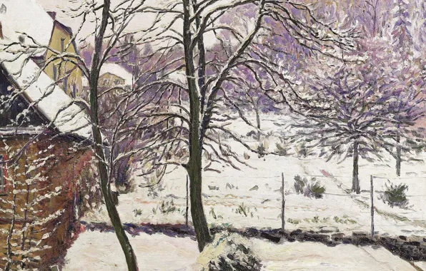 Picture winter, landscape, picture, Gustave Cariot, Gustave Cairo, Garden under Snow