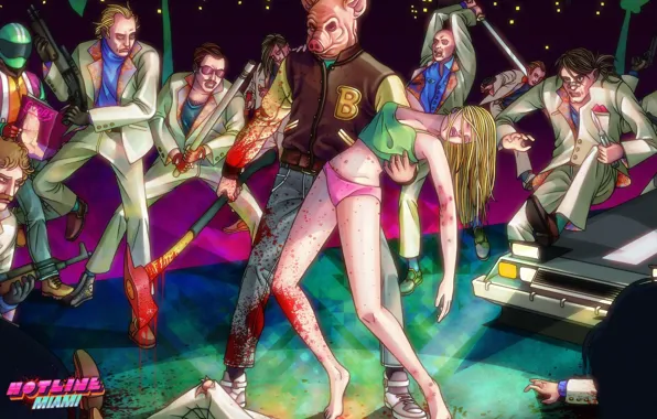 Picture Girl, The game, People, Blood, Axe, Martin, Mask, Miami, Club, Brown, Biker, Hotline Miami, Darkwave, …