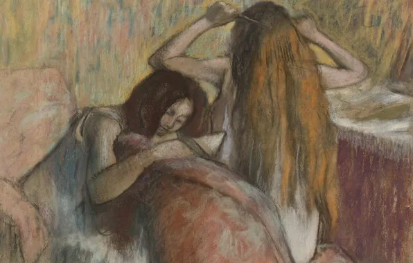 Picture picture, genre, Edgar Degas, Edgar Degas, Woman Combing Hair