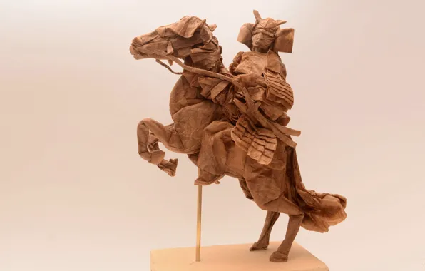 Picture paper, samurai, rider, origami
