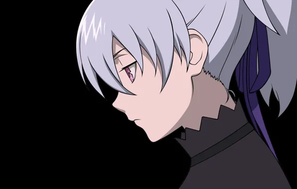 Picture girl, black background, Yin, Darker than black, Darker Than Black