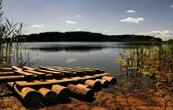 Picture lake, shore, the raft