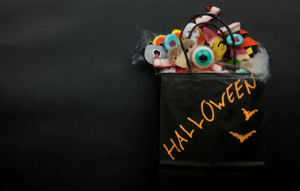 Picture eyes, the dark background, holiday, the inscription, Halloween, mouse