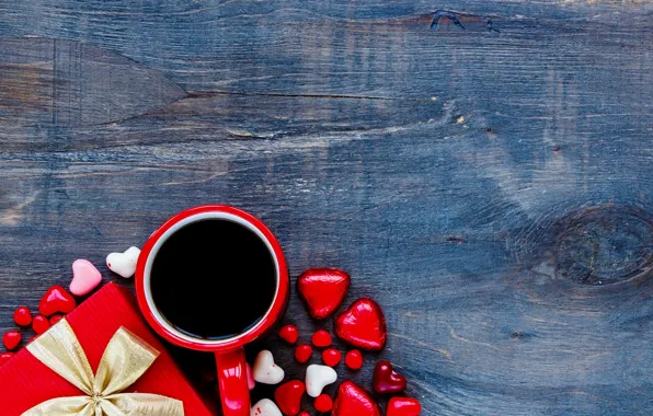 Picture candy, love, heart, romantic, chocolate, gift, coffee, valentine`s day