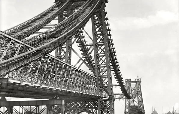 Picture bridge, the city, retro, USA, 1902-the year