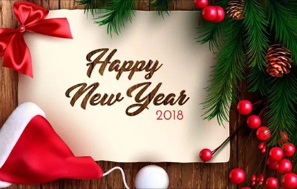 Picture New year, 2018, greeting card