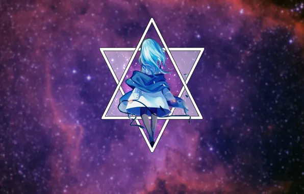 Picture space, anime, space, anime, the star of David, madskilz