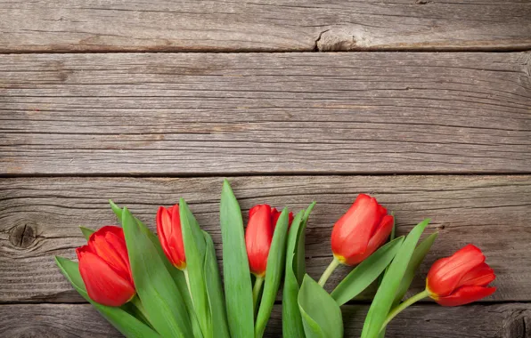 Picture flowers, bouquet, tulips, red, love, wood, flowers, romantic, tulips