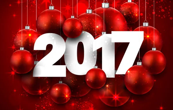 Picture balls, New Year, new year, happy, decoration, 2017, holiday celebration