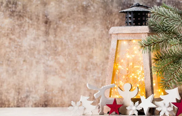 Picture New Year, Christmas, winter, snow, merry christmas, decoration, lantern