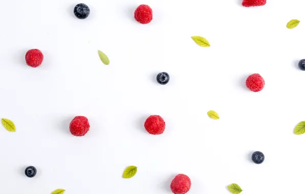 Picture berries, white background, leaves