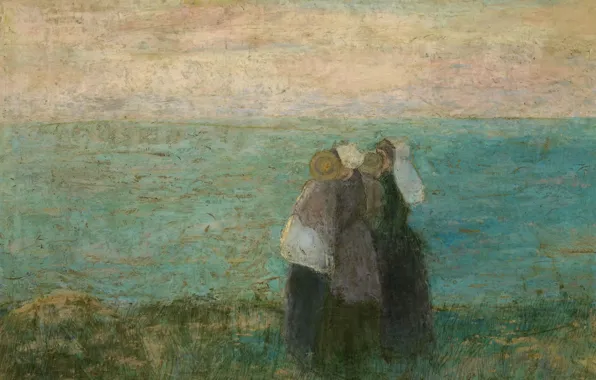 Picture figure, oil, picture, cardboard, Jan Toorop, Women by the Sea