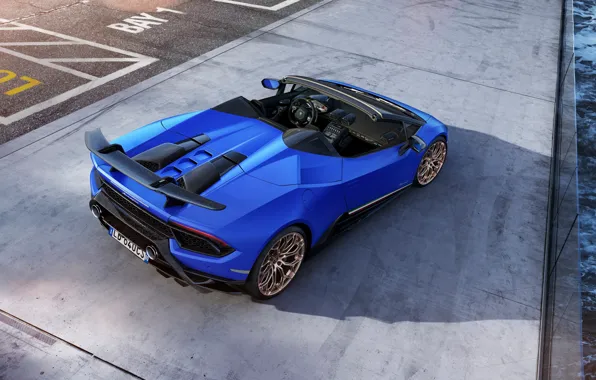 Picture Lamborghini, salon, rear view, Spyder, 2018, Performante, Huracan