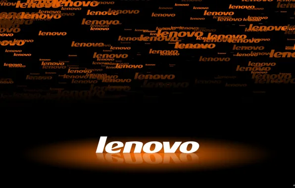 Picture backlight, logo, black, orange, Lenovo
