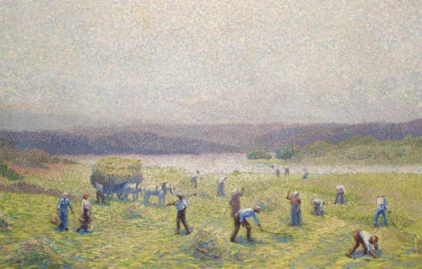 Picture people, picture, hay, pointillism, Andre Leveille, The Dryers of Hay