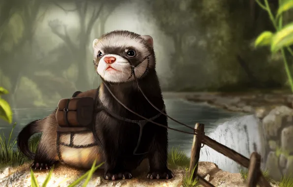 Picture background, muzzle, otter