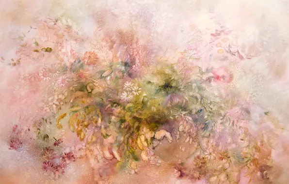 Picture flowers, chamomile, pink background, pink, Still life, Sfumato, gift painting, Petrenko Svetlana