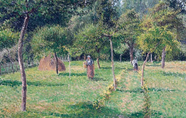 Picture landscape, picture, Camille Pissarro, Field at Eragny